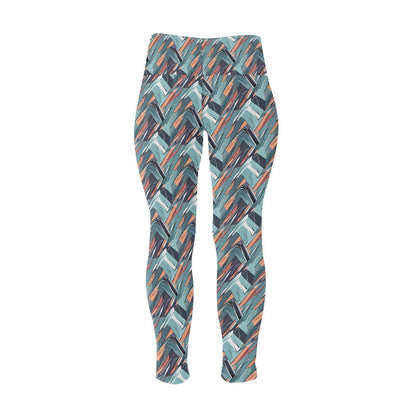 Abstract Breeze Women's Plus Size High Waited Leggings Women's High Waist Leggings(Plus Size)(ModelL45) - DeRose Seasonal