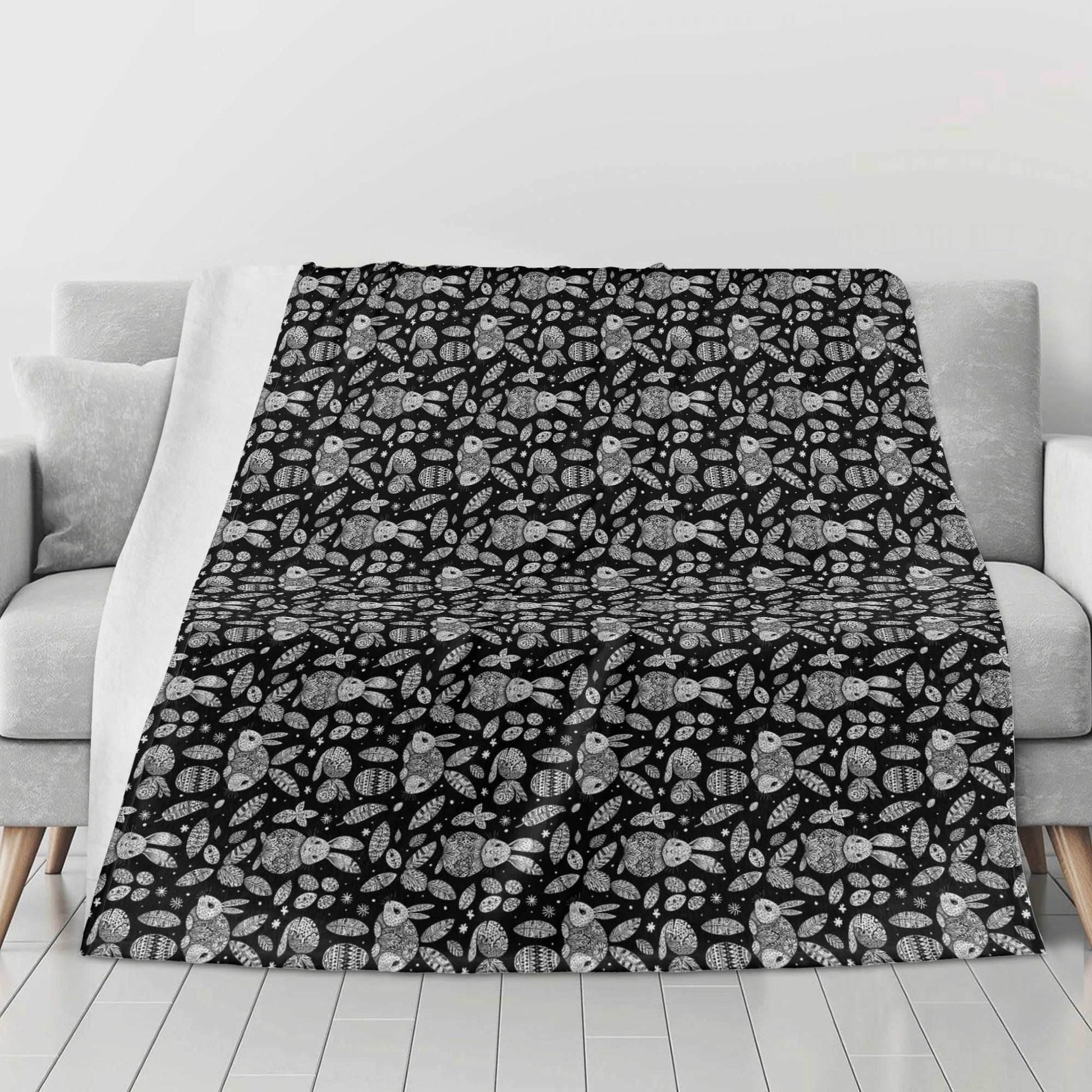 Abstract Bunny Flannel Breathable Blanket 4 Sizes - DeRose Seasonal