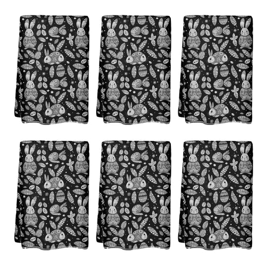 Abstract Bunny Hand Towels (6 Pcs) - DeRose Seasonal