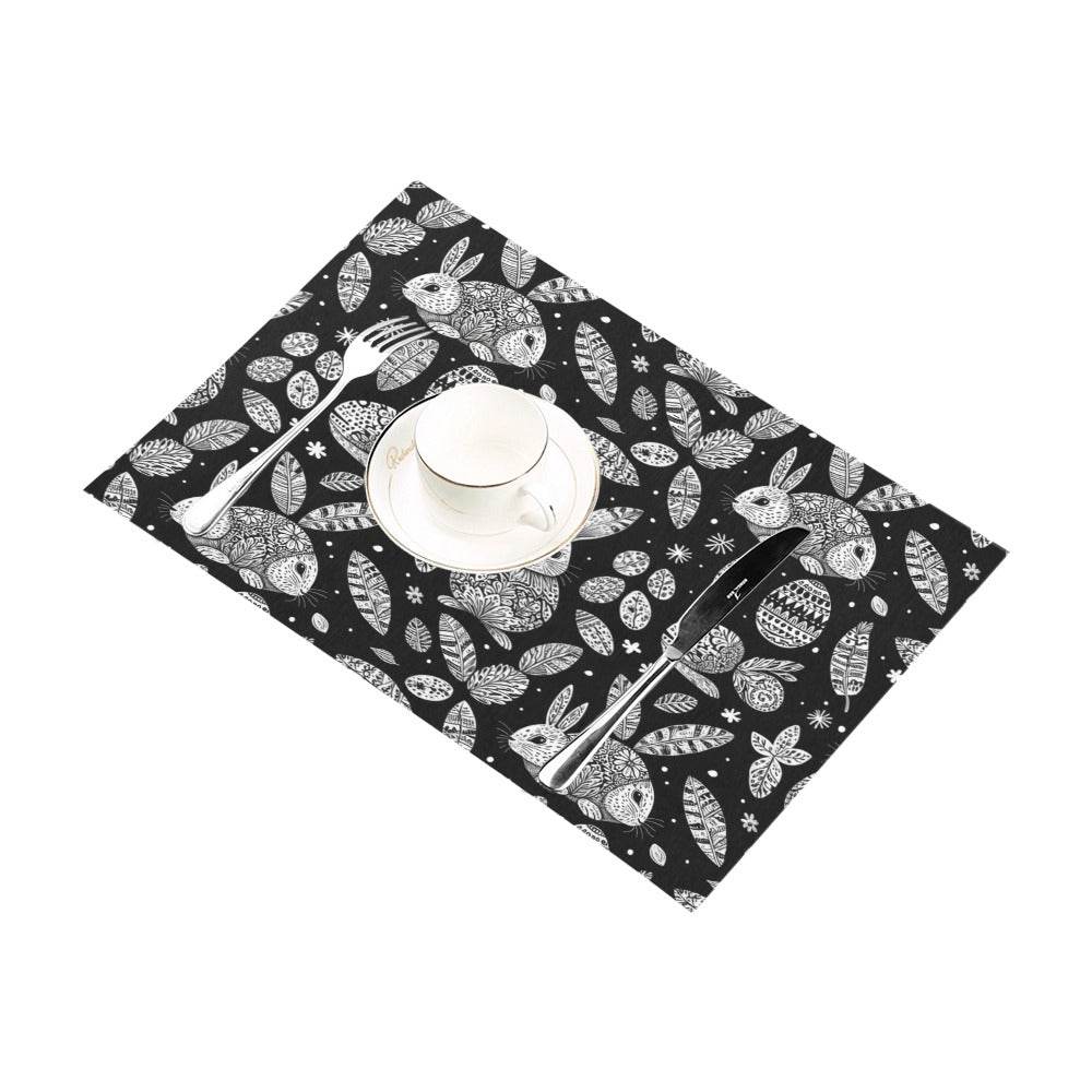Abstract Bunny Table Placemat (set of 6) Placemats 12" x 18" (Set of 6) DeRose Seasonal