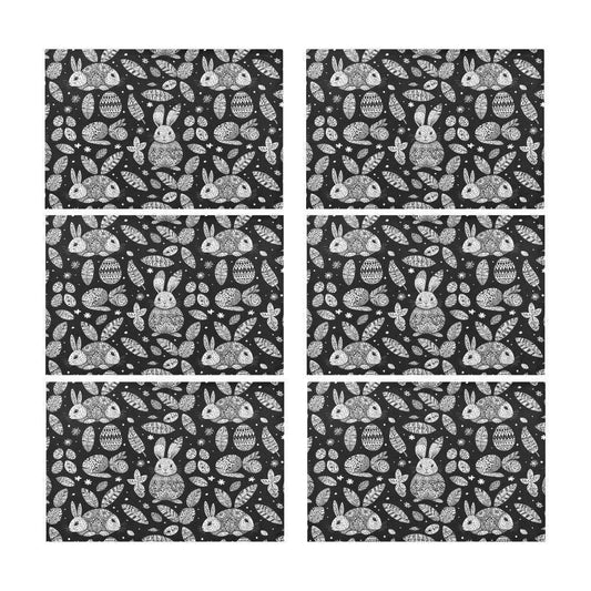 Abstract Bunny Table Placemat (set of 6) Placemats 12" x 18" (Set of 6) DeRose Seasonal