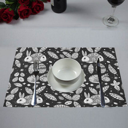 Abstract Bunny Table Placemat (set of 6) Placemats 12" x 18" (Set of 6) DeRose Seasonal