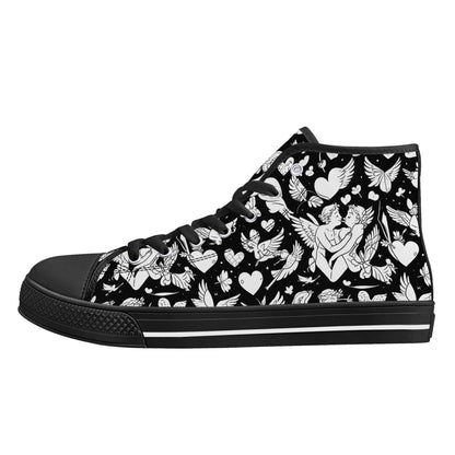 Abstract Love Men's High Top Canvas Shoes - DeRose Seasonal