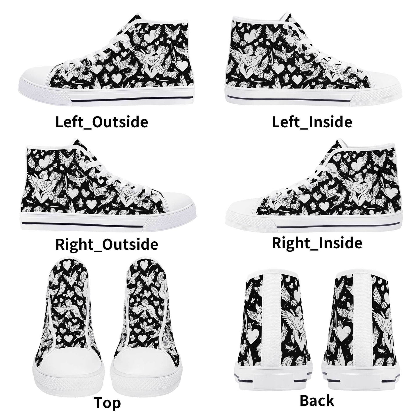 Abstract Love Men's High Top Canvas Shoes - DeRose Seasonal