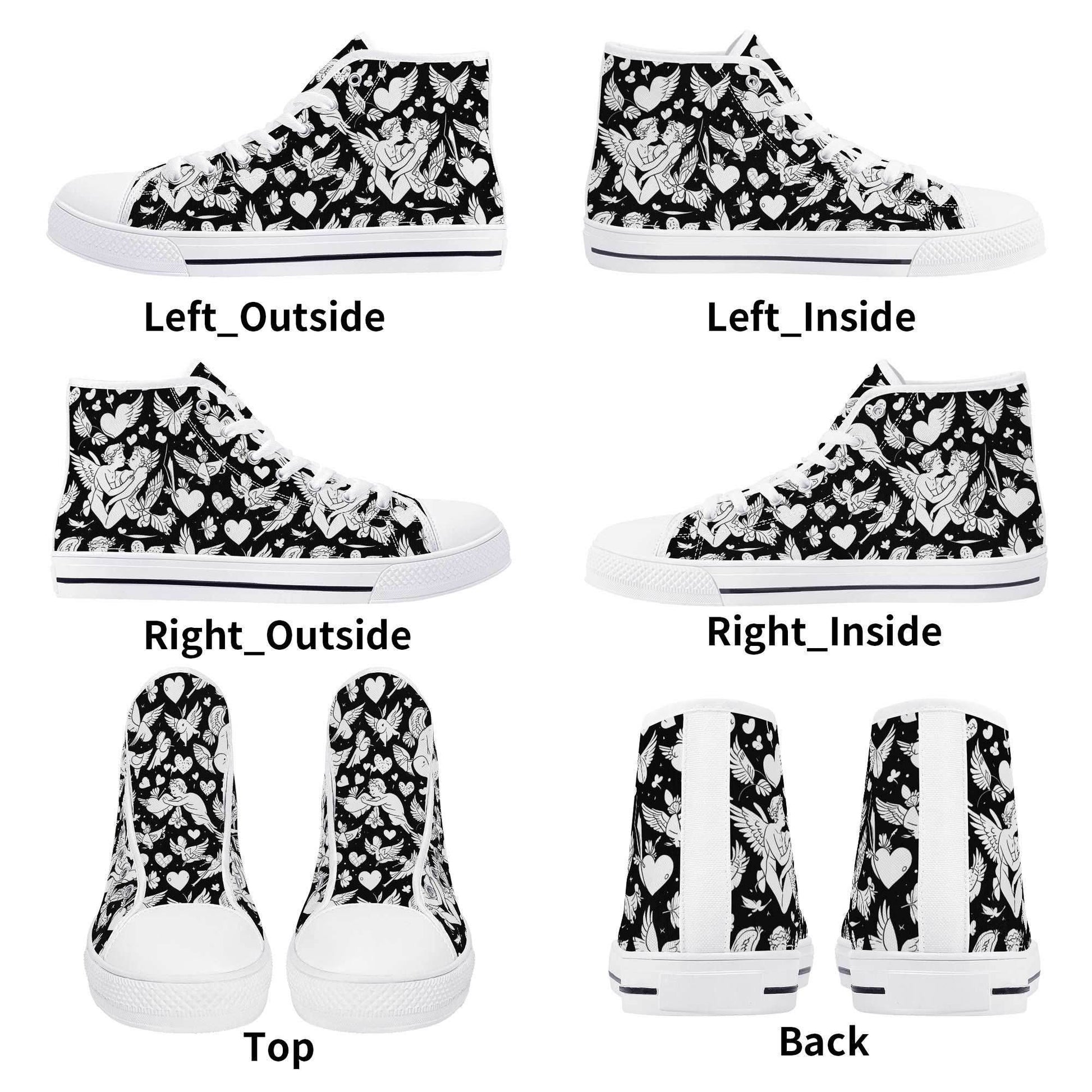 Abstract Love Men's High Top Canvas Shoes - DeRose Seasonal