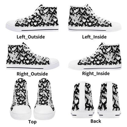 Abstract Love Men's High Top Canvas Shoes - DeRose Seasonal
