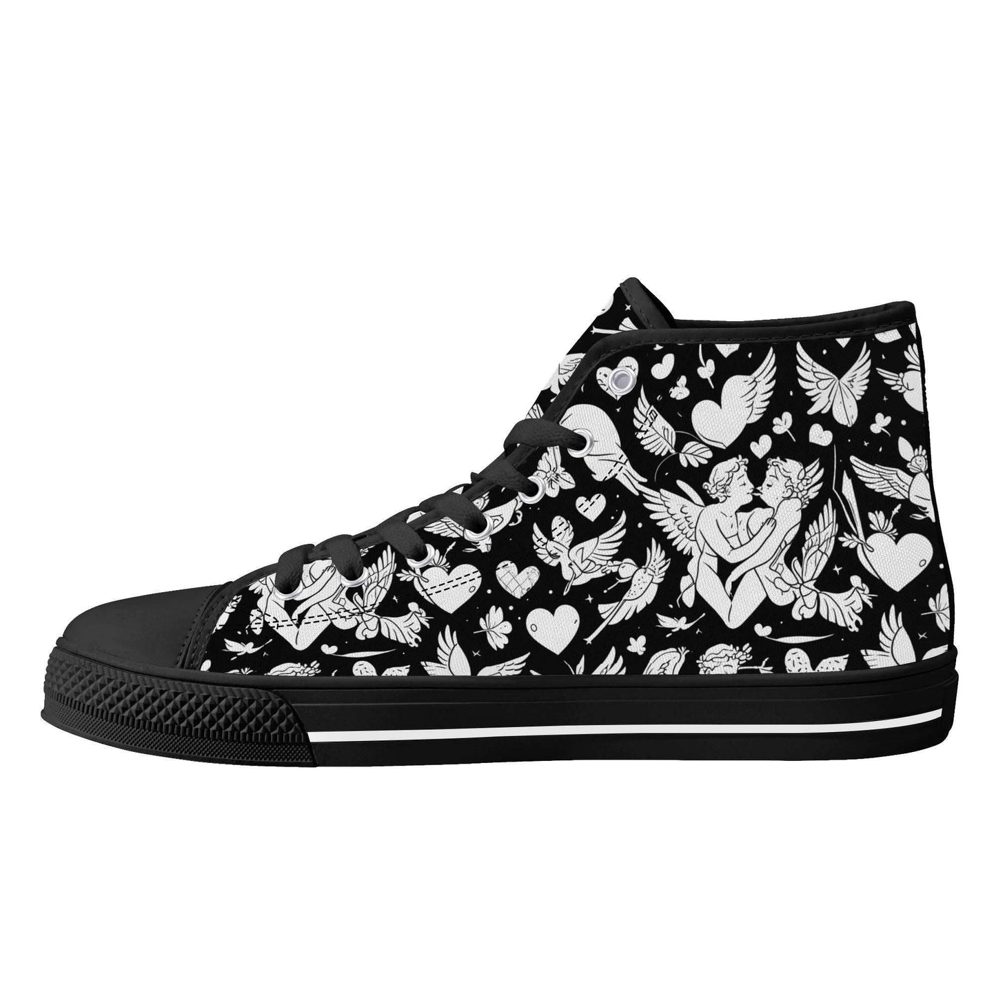 Abstract Love Men's High Top Canvas Shoes - DeRose Seasonal