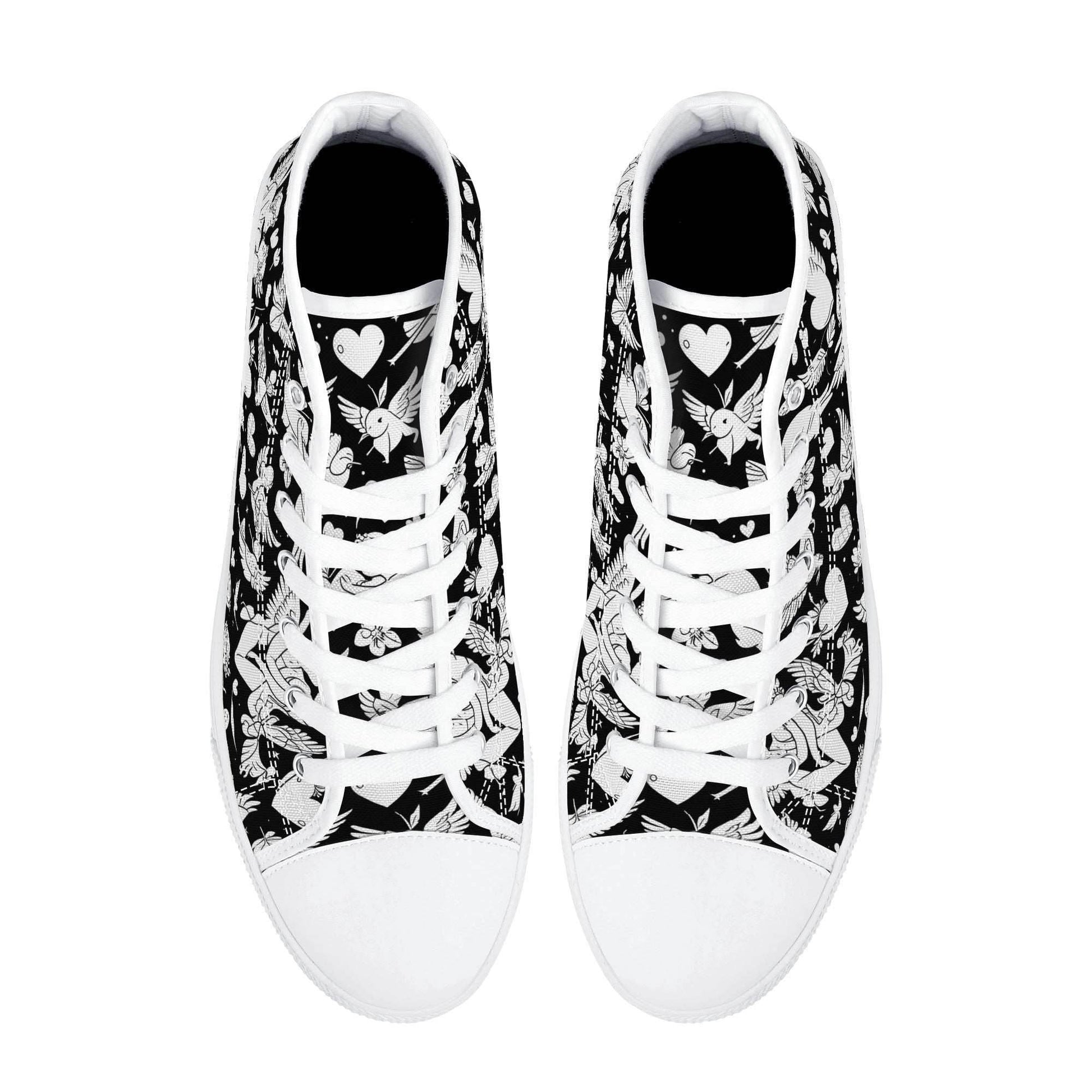 Abstract Love Men's High Top Canvas Shoes - DeRose Seasonal