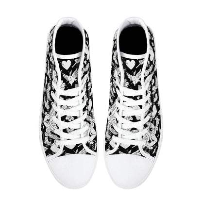 Abstract Love Men's High Top Canvas Shoes - DeRose Seasonal
