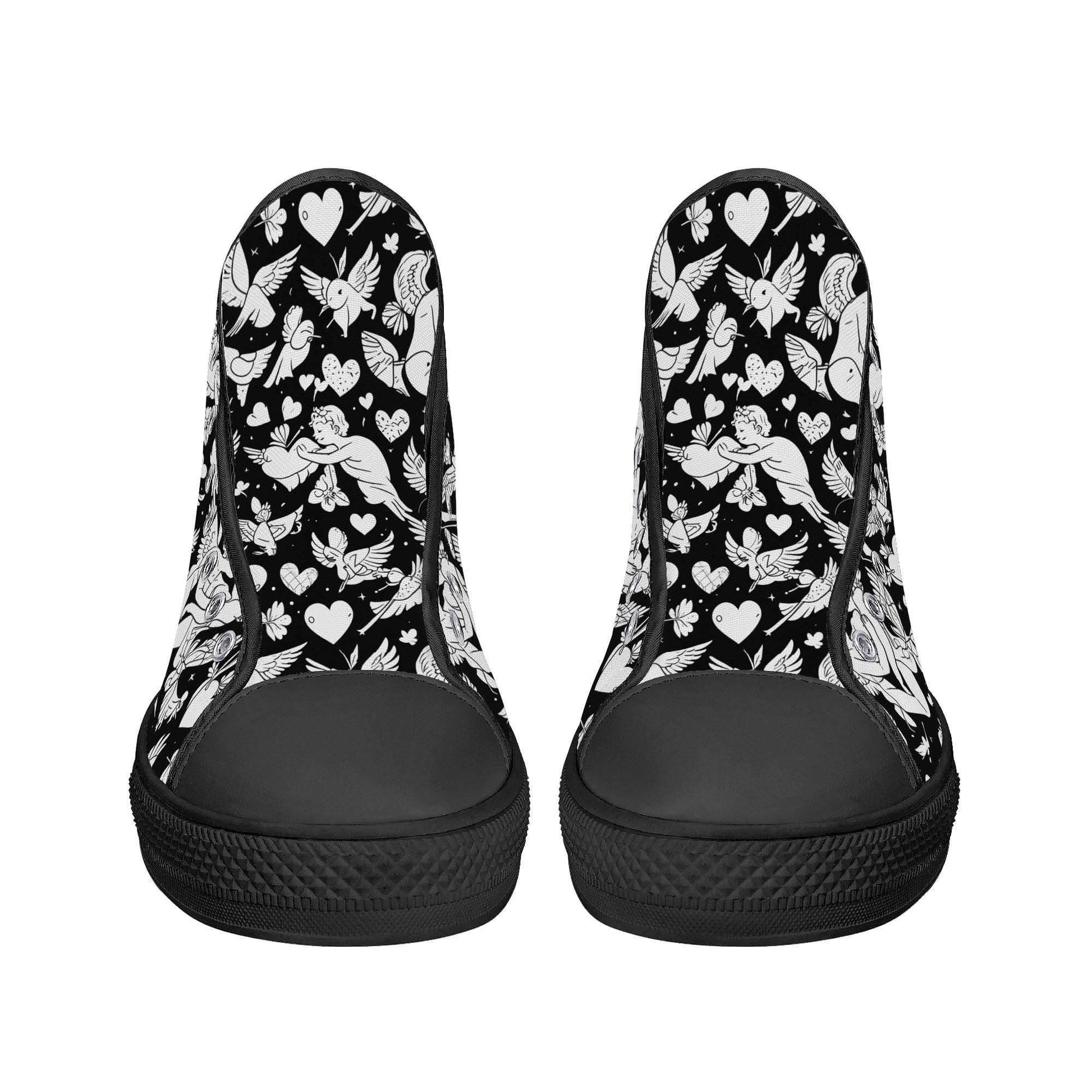 Abstract Love Men's High Top Canvas Shoes - DeRose Seasonal