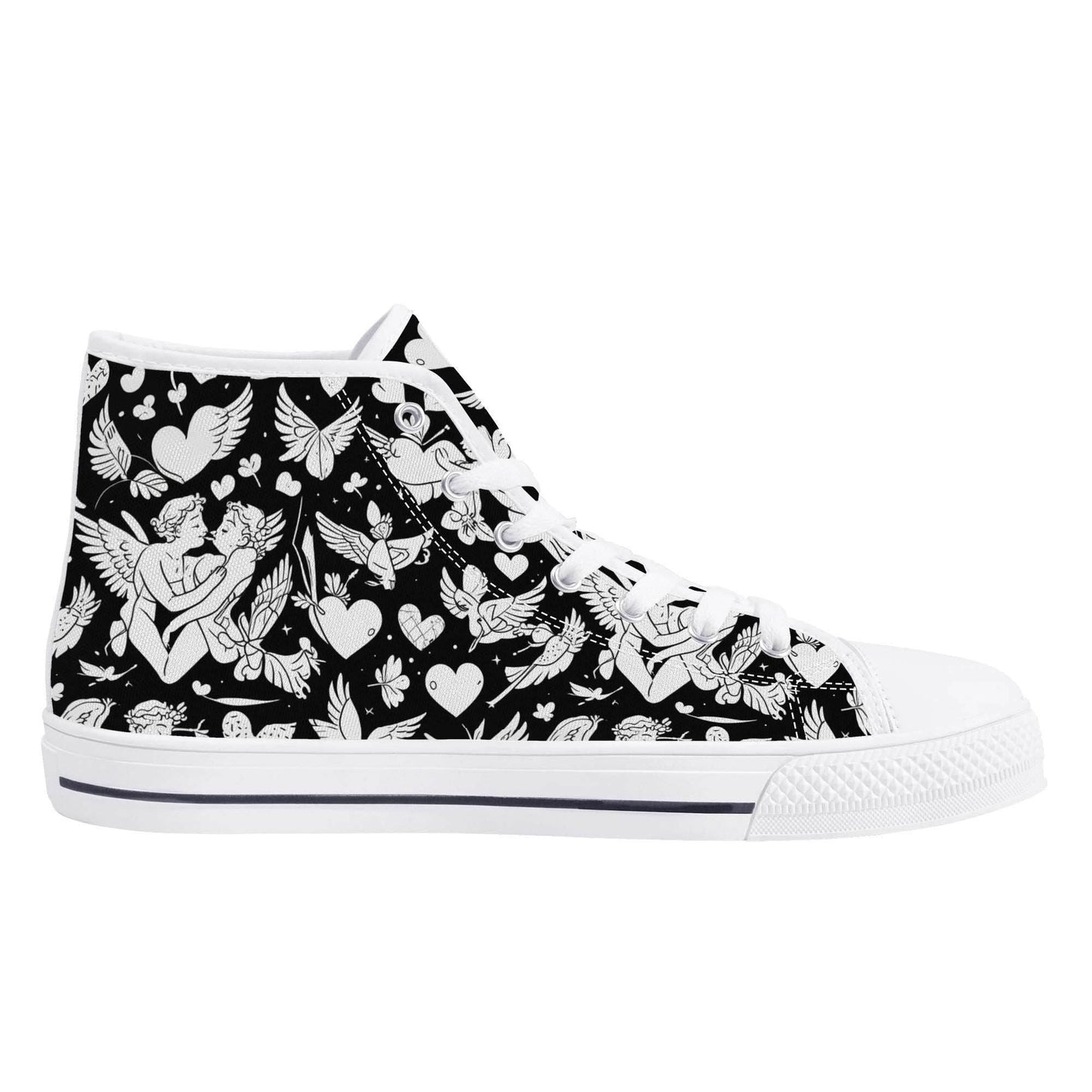 Abstract Love Men's High Top Canvas Shoes - DeRose Seasonal