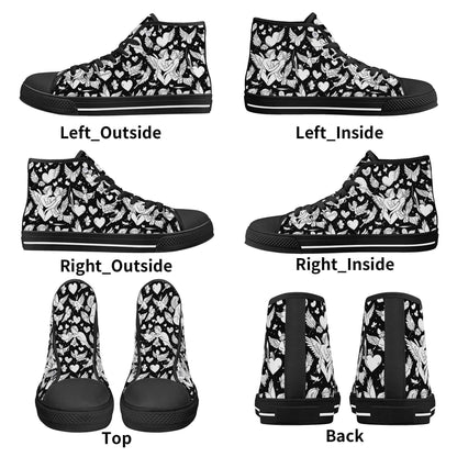 Abstract Love Men's High Top Canvas Shoes - DeRose Seasonal