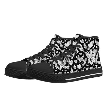 Abstract Love Men's High Top Canvas Shoes - DeRose Seasonal