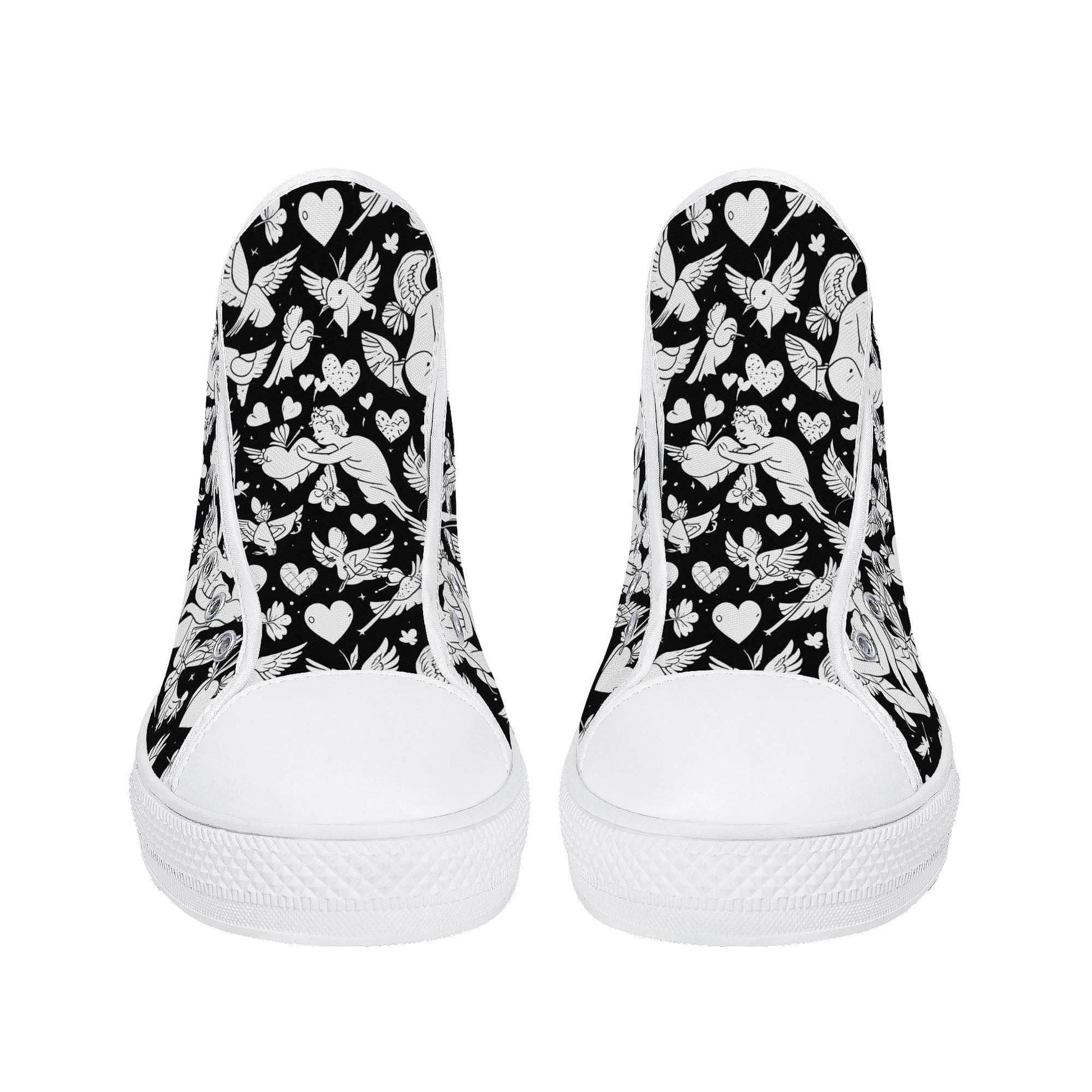 Abstract Love Men's High Top Canvas Shoes - DeRose Seasonal