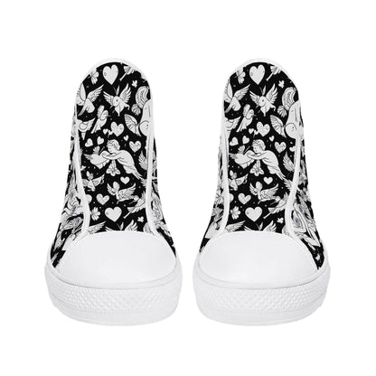 Abstract Love Men's High Top Canvas Shoes - DeRose Seasonal