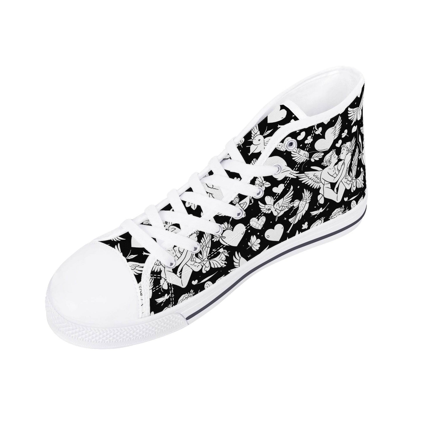 Abstract Love Men's High Top Canvas Shoes - DeRose Seasonal