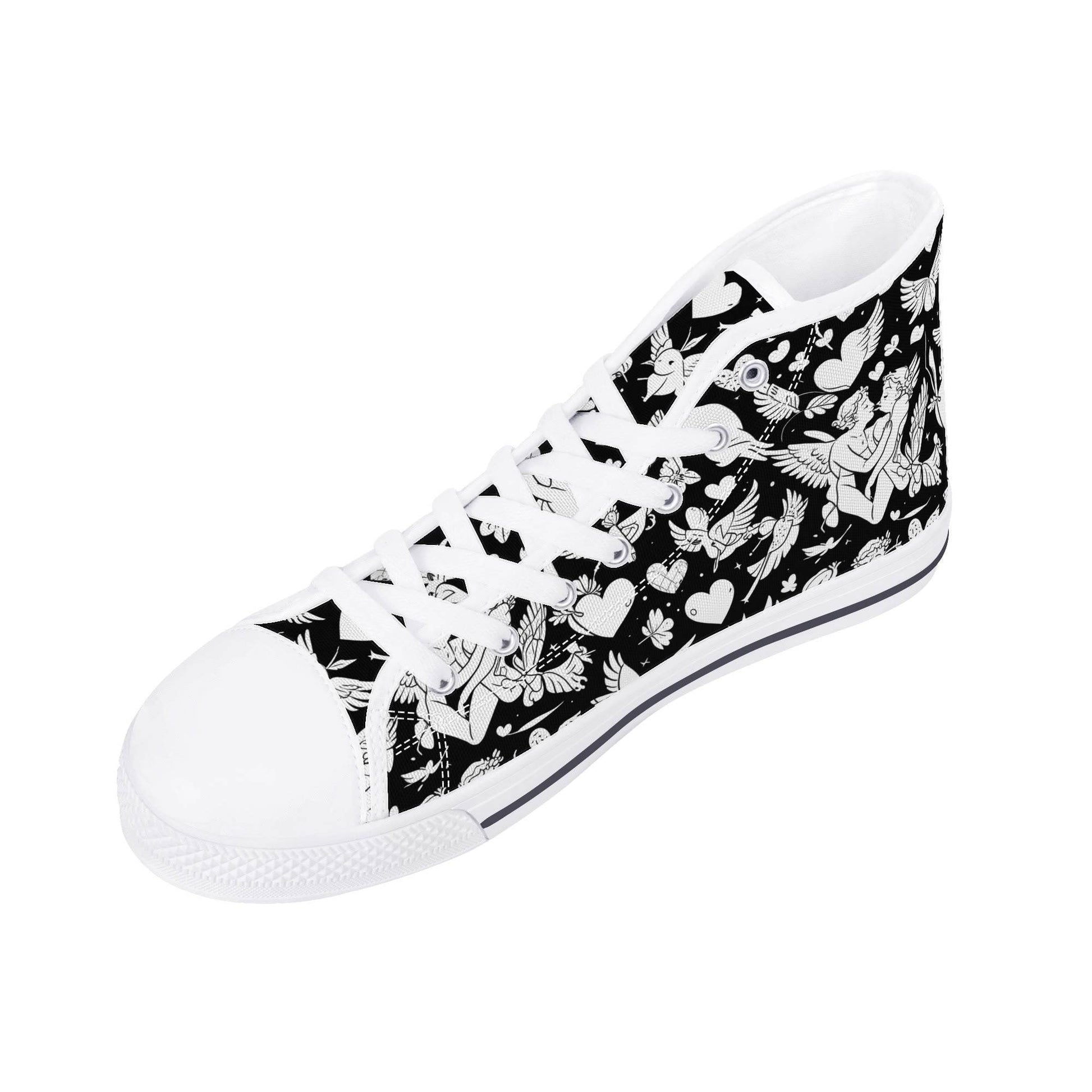 Abstract Love Men's High Top Canvas Shoes - DeRose Seasonal