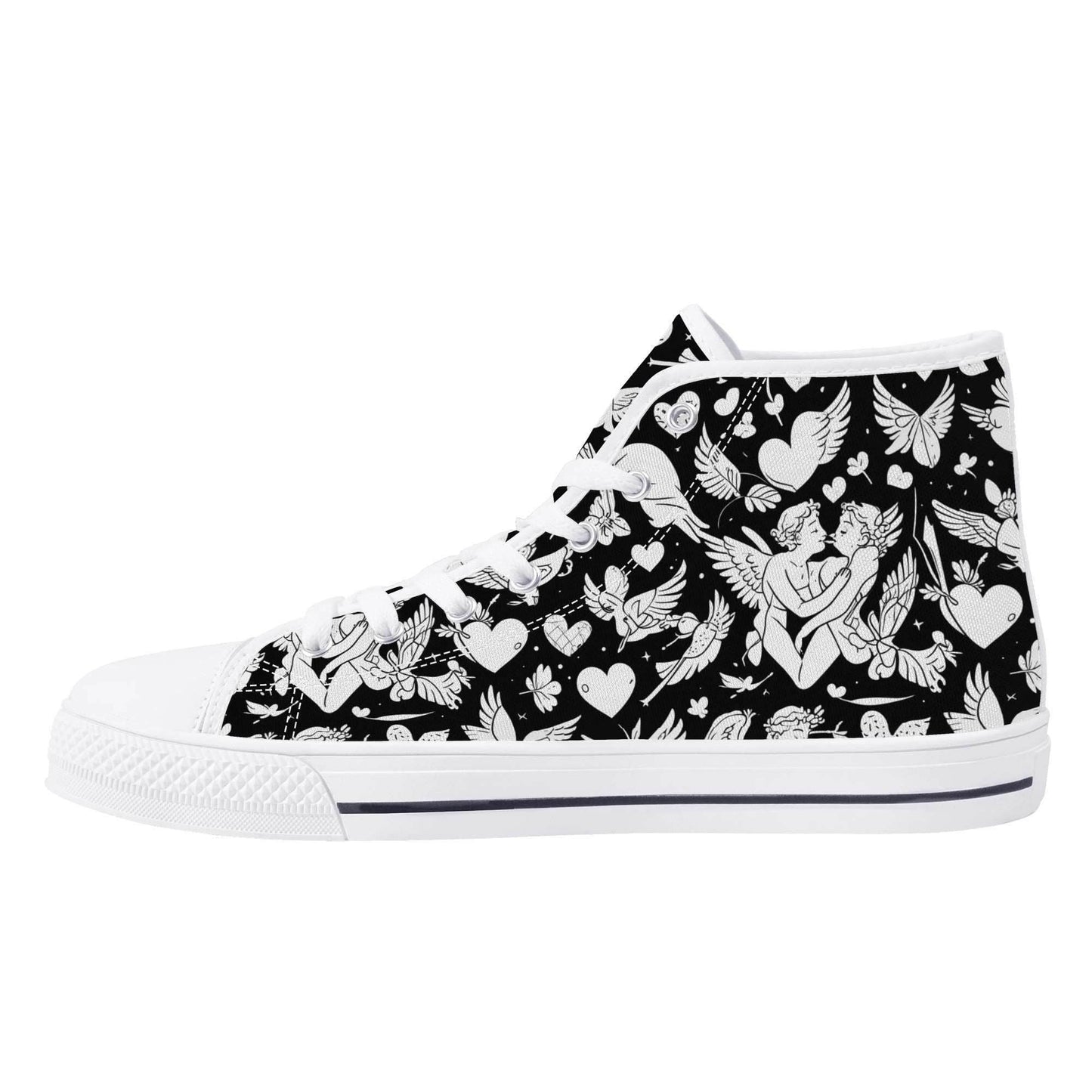 Abstract Love Men's High Top Canvas Shoes - DeRose Seasonal