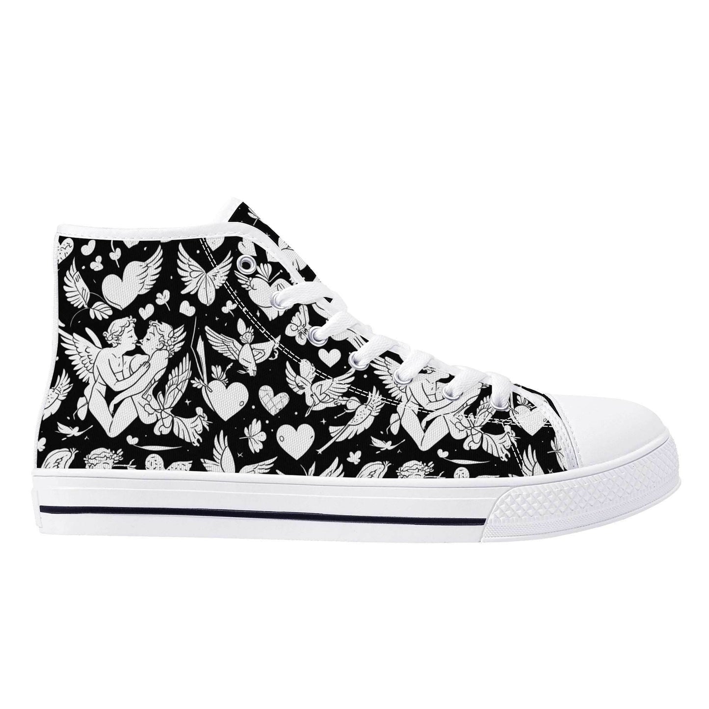 Abstract Love Men's High Top Canvas Shoes - DeRose Seasonal