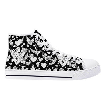 Abstract Love Men's High Top Canvas Shoes - DeRose Seasonal