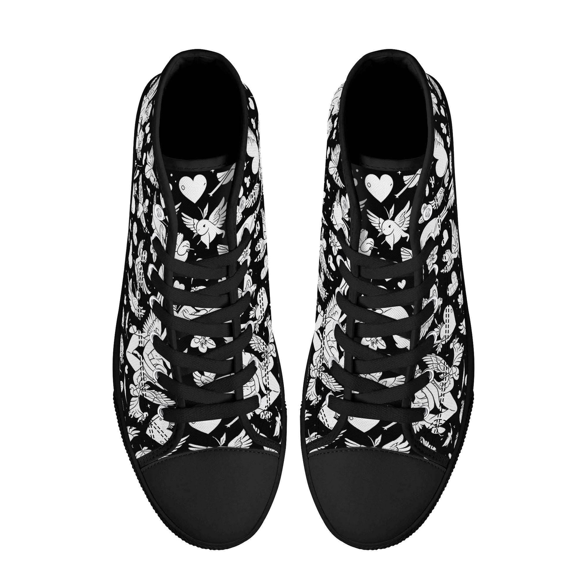 Abstract Love Men's High Top Canvas Shoes - DeRose Seasonal
