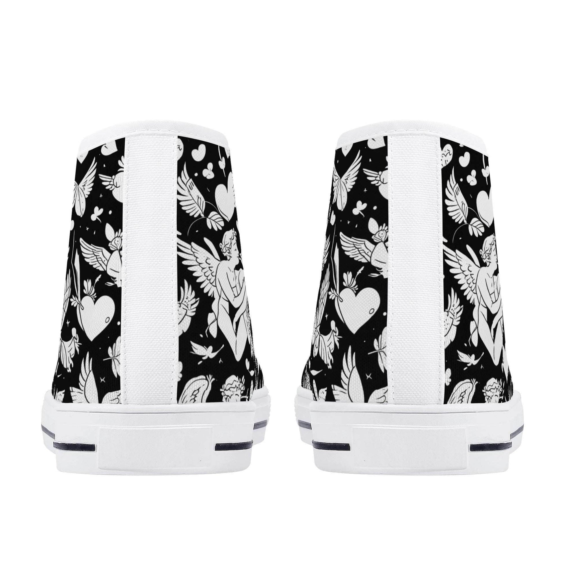 Abstract Love Men's High Top Canvas Shoes - DeRose Seasonal