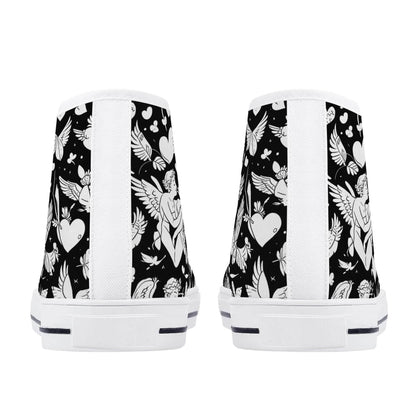 Abstract Love Men's High Top Canvas Shoes - DeRose Seasonal