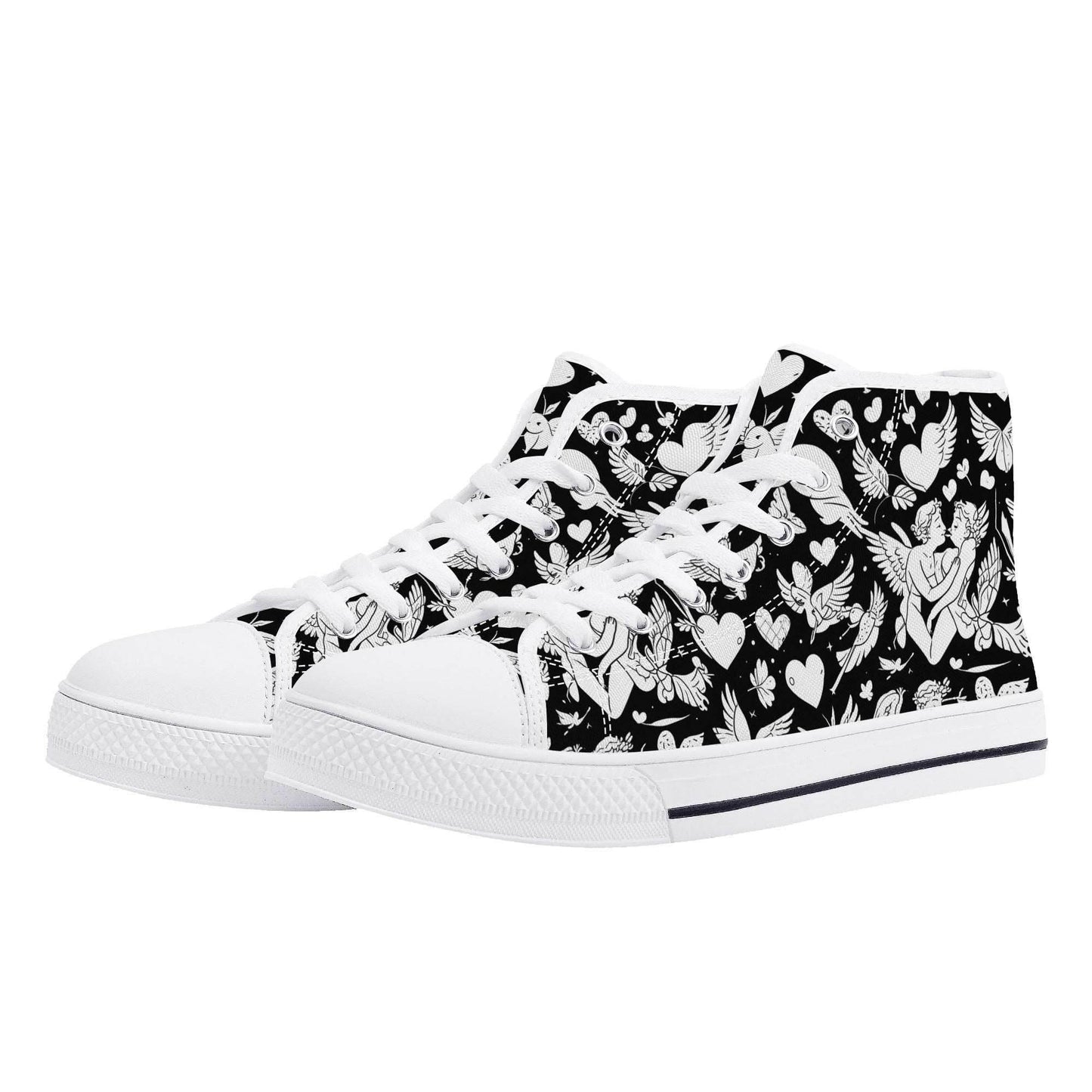 Abstract Love Men's High Top Canvas Shoes - DeRose Seasonal