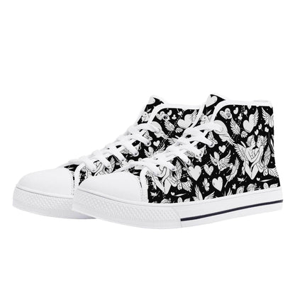 Abstract Love Men's High Top Canvas Shoes - DeRose Seasonal