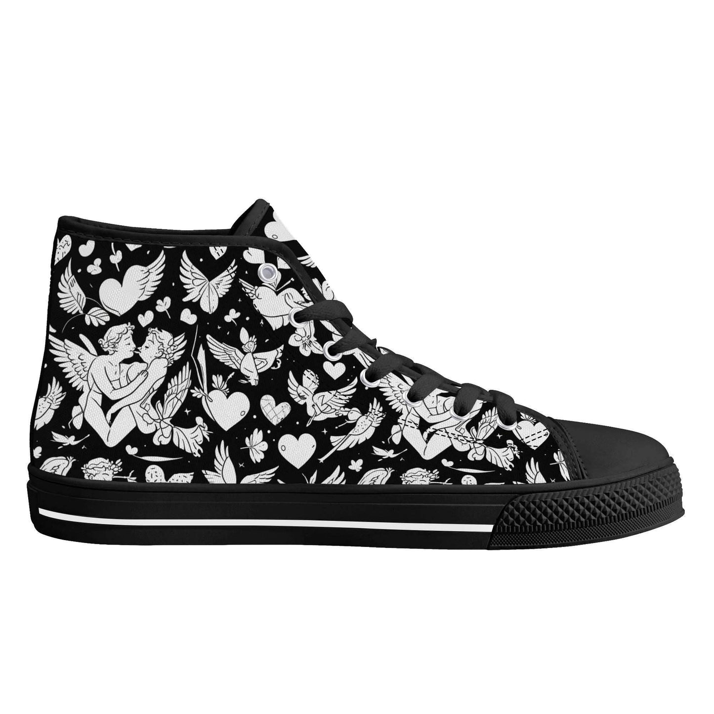 Abstract Love Men's High Top Canvas Shoes - DeRose Seasonal