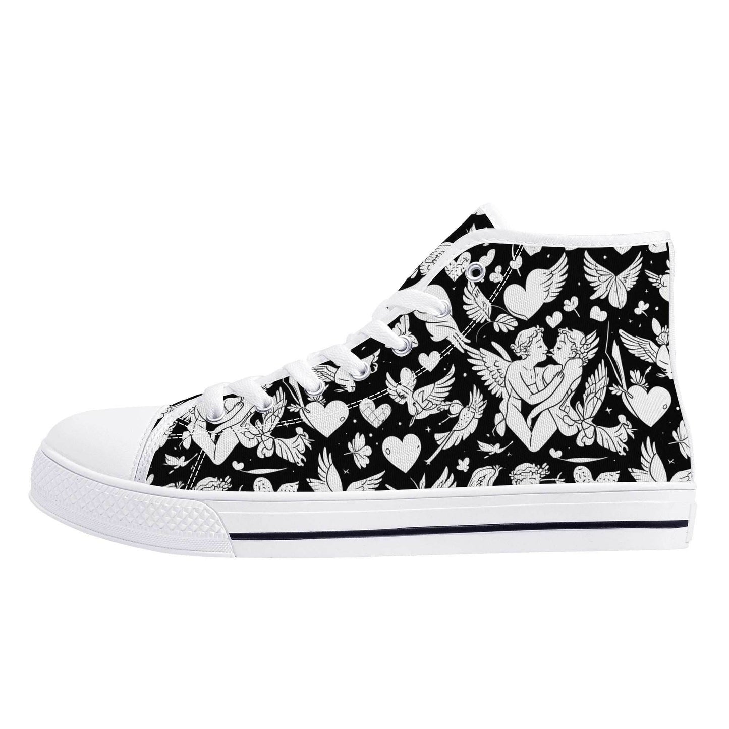 Abstract Love Men's High Top Canvas Shoes - DeRose Seasonal