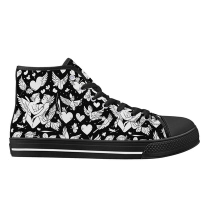 Abstract Love Men's High Top Canvas Shoes - DeRose Seasonal