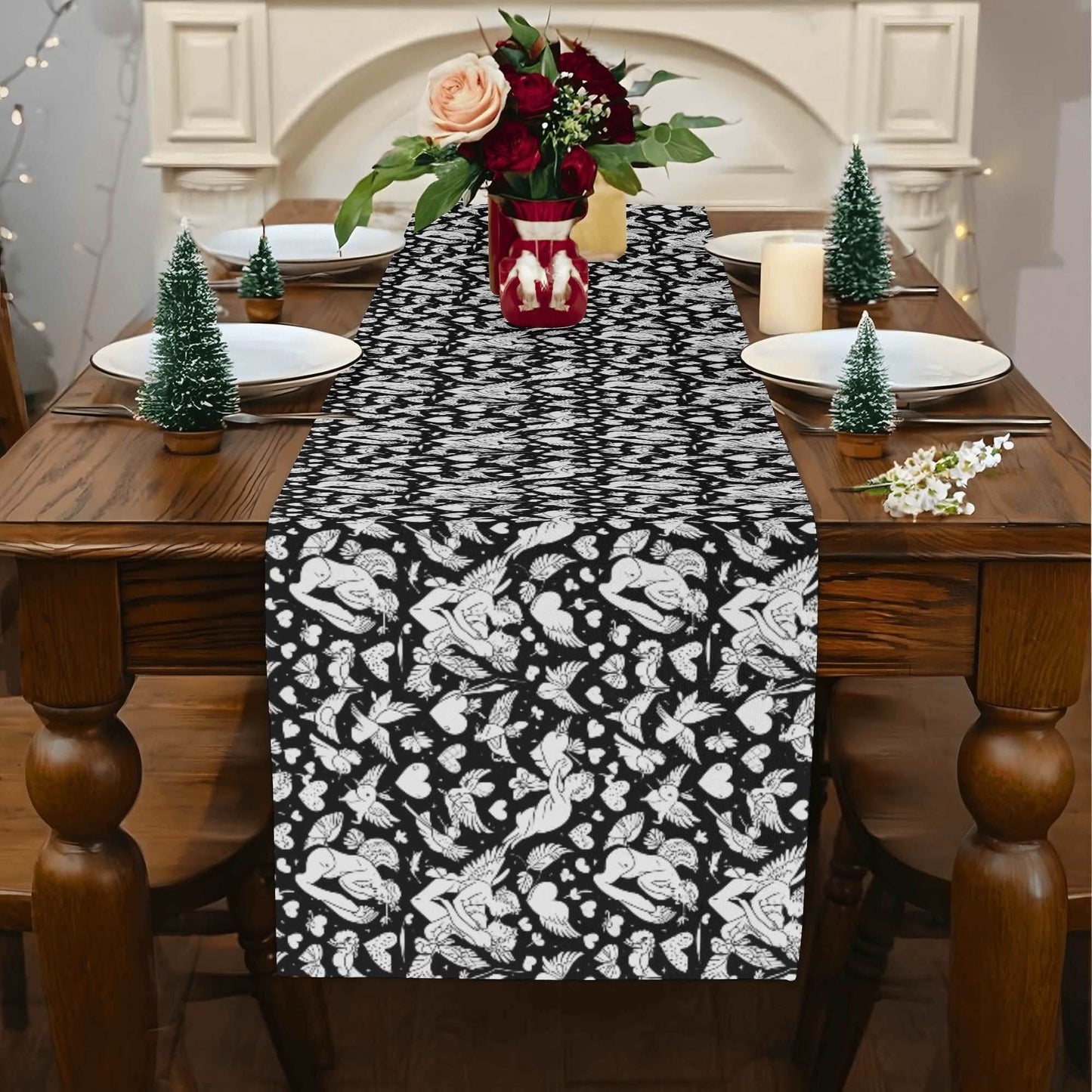 Abstract Love Polyester Table Runner - DeRose Seasonal