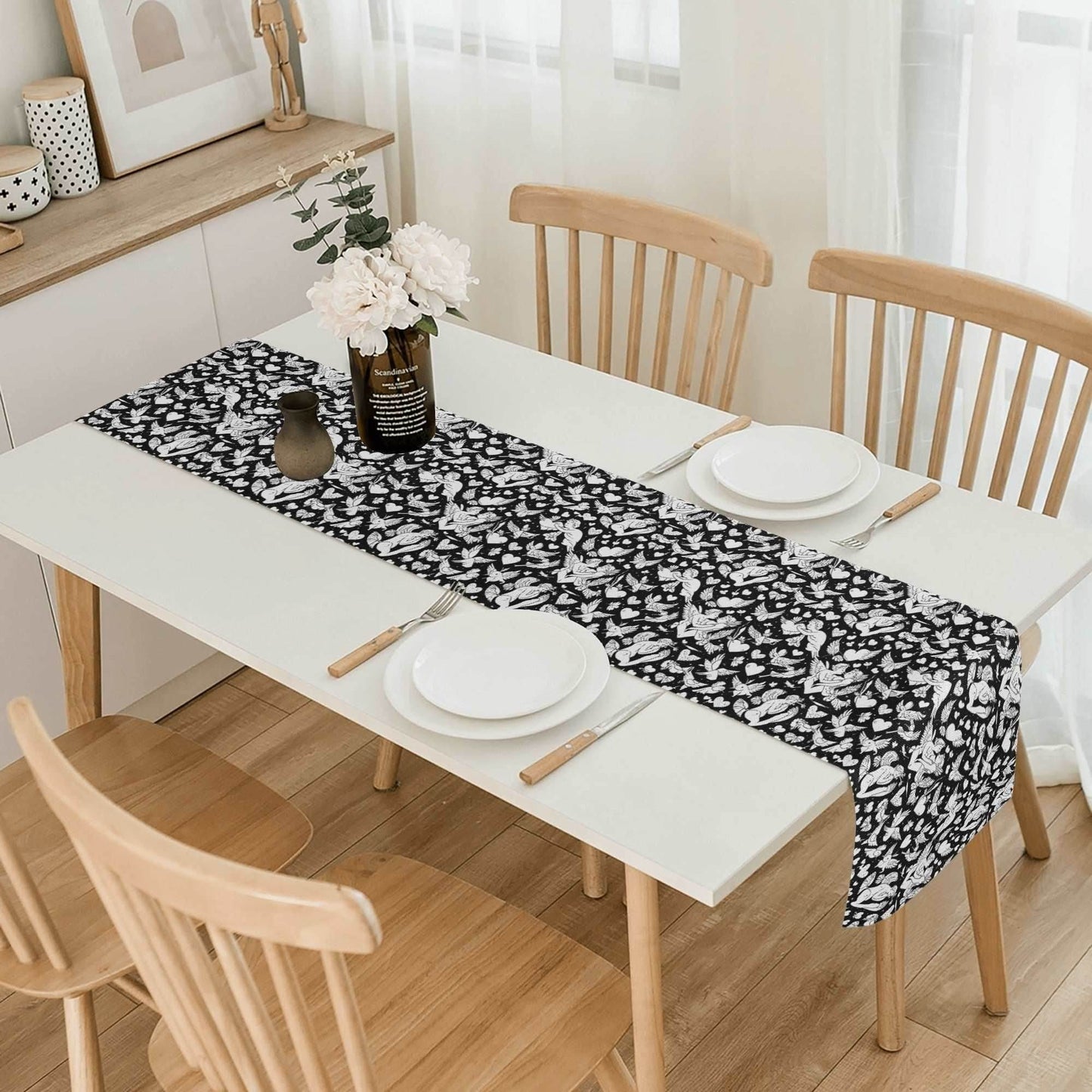 Abstract Love Polyester Table Runner - DeRose Seasonal