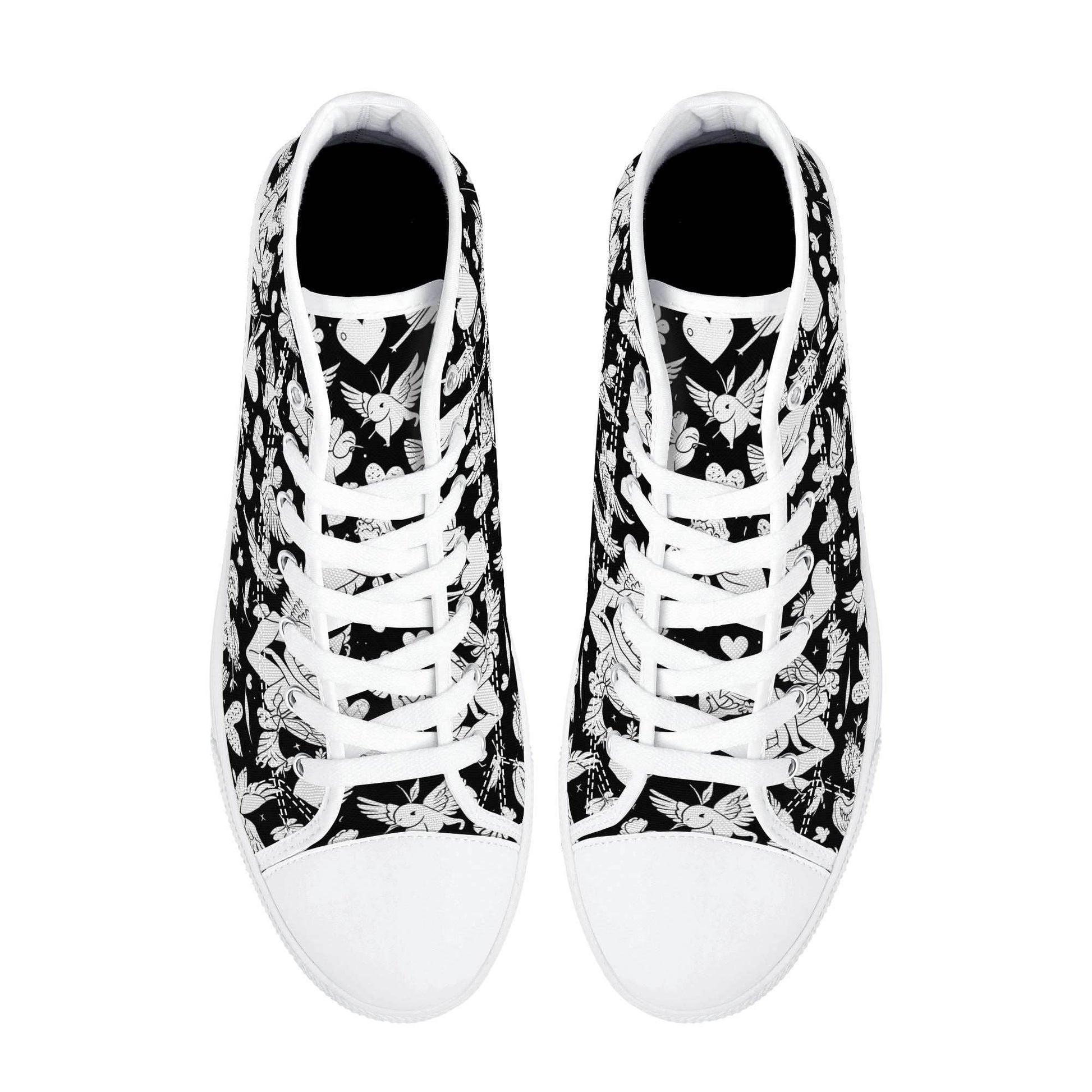 Abstract Love Women's High Top Canvas Shoes - DeRose Seasonal