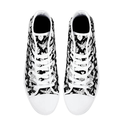 Abstract Love Women's High Top Canvas Shoes - DeRose Seasonal