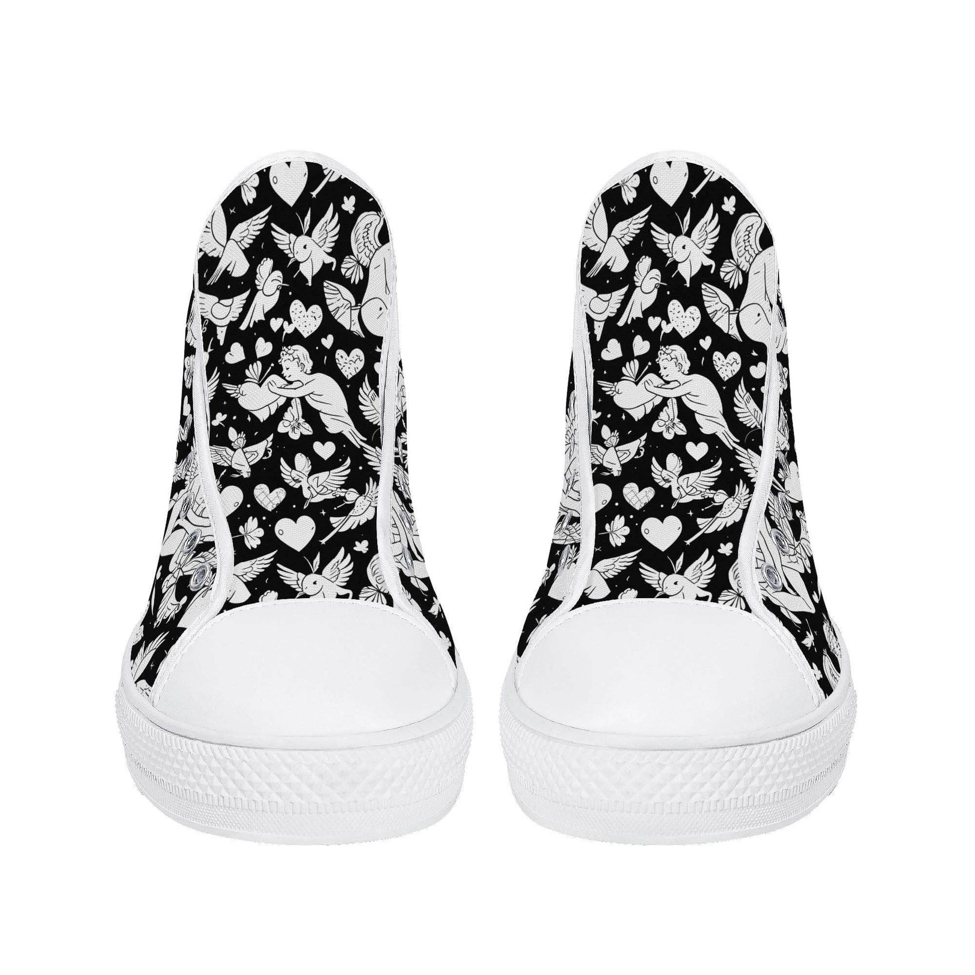 Abstract Love Women's High Top Canvas Shoes - DeRose Seasonal