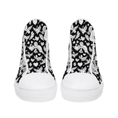 Abstract Love Women's High Top Canvas Shoes - DeRose Seasonal