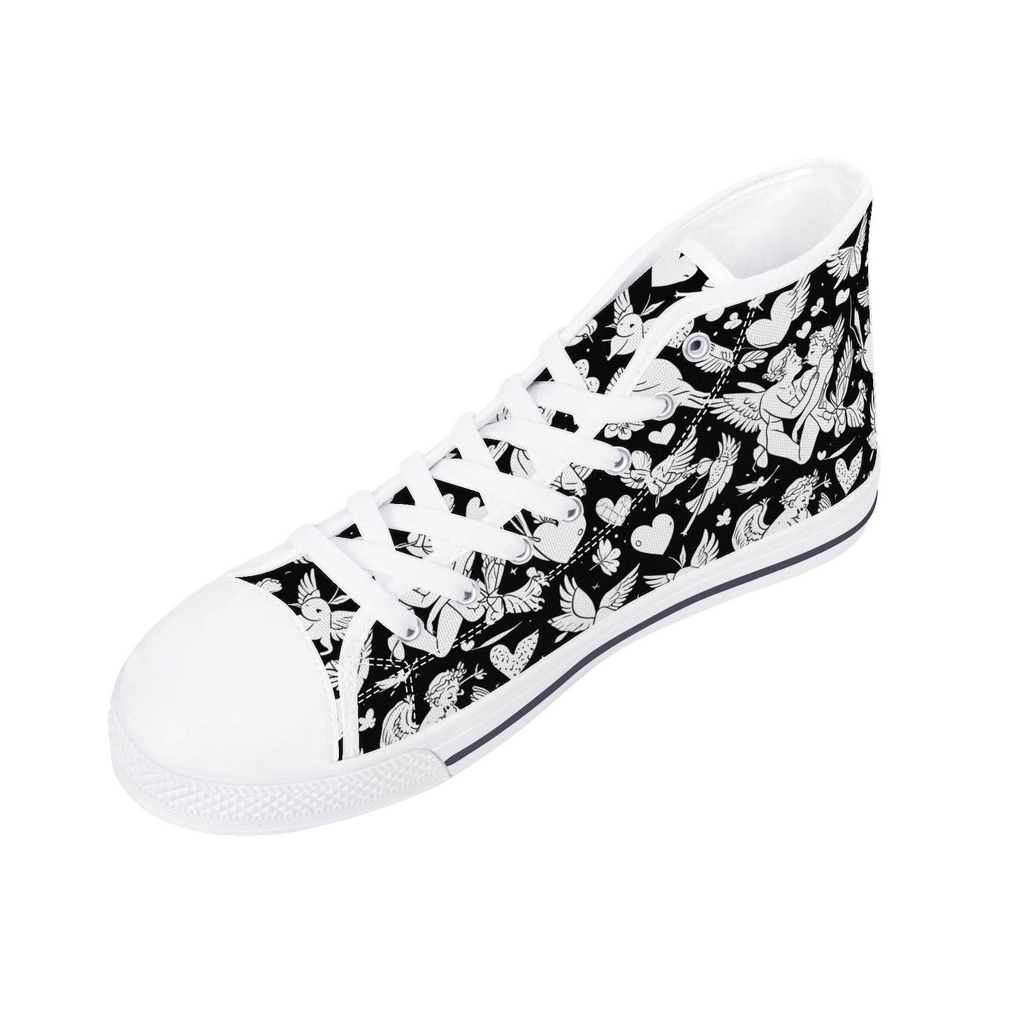 Abstract Love Women's High Top Canvas Shoes - DeRose Seasonal