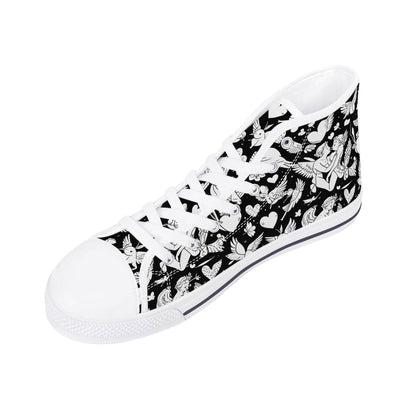 Abstract Love Women's High Top Canvas Shoes - DeRose Seasonal