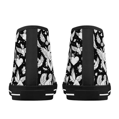 Abstract Love Women's High Top Canvas Shoes - DeRose Seasonal