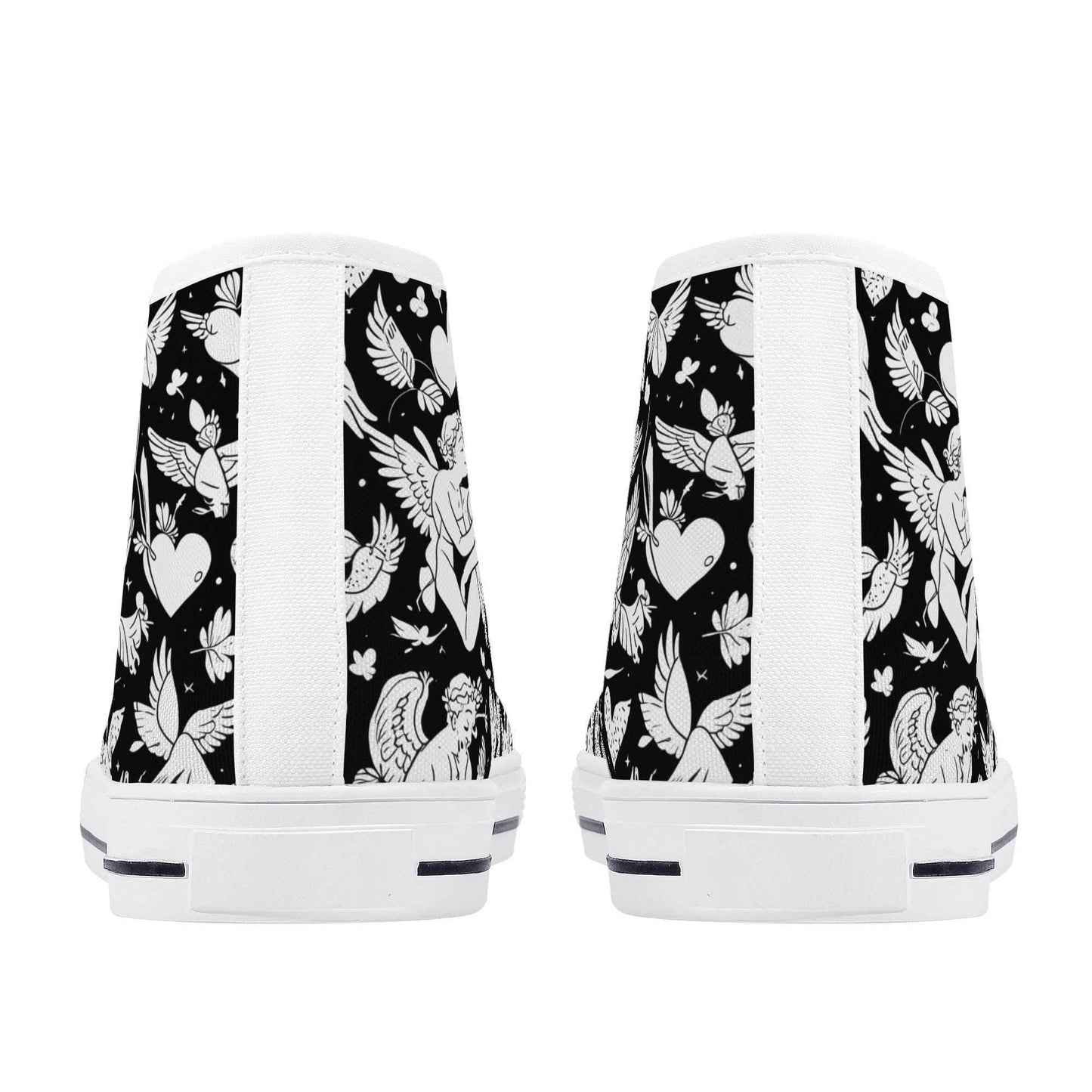 Abstract Love Women's High Top Canvas Shoes - DeRose Seasonal