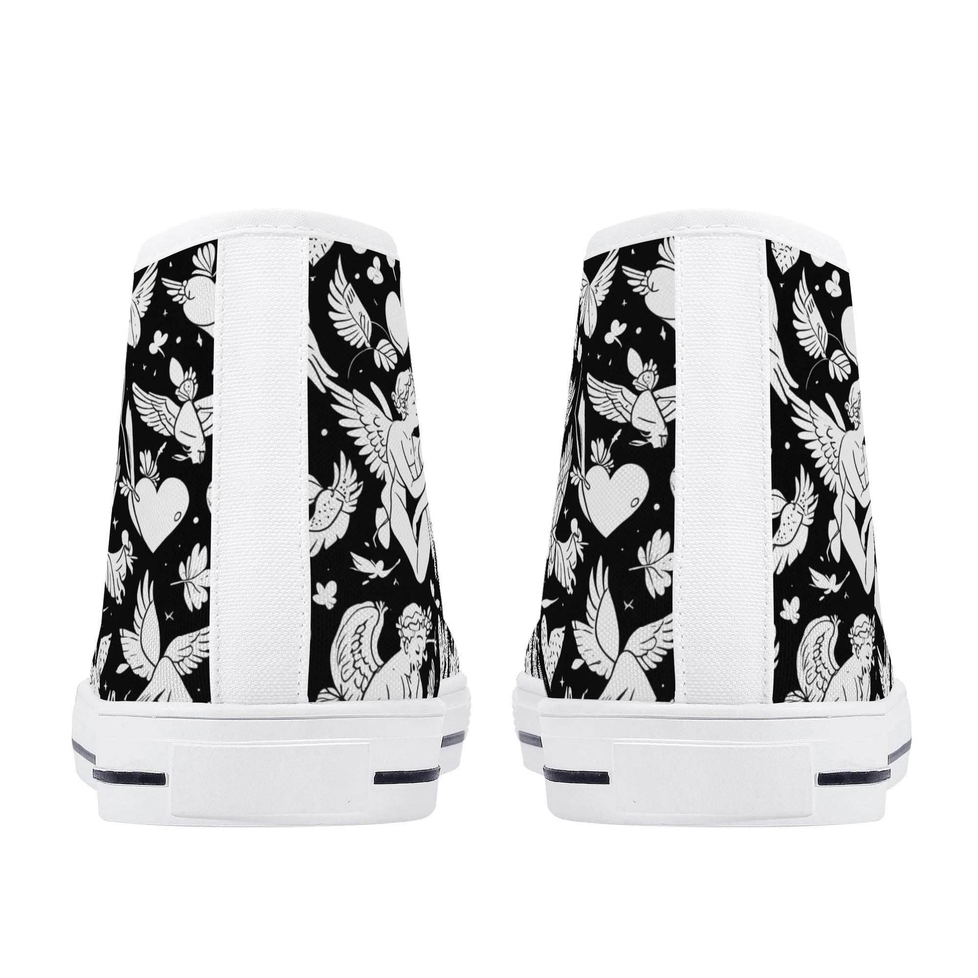 Abstract Love Women's High Top Canvas Shoes - DeRose Seasonal
