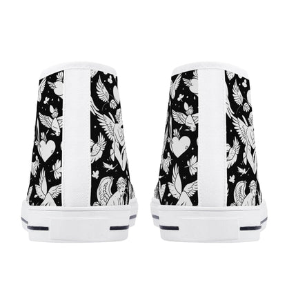 Abstract Love Women's High Top Canvas Shoes - DeRose Seasonal