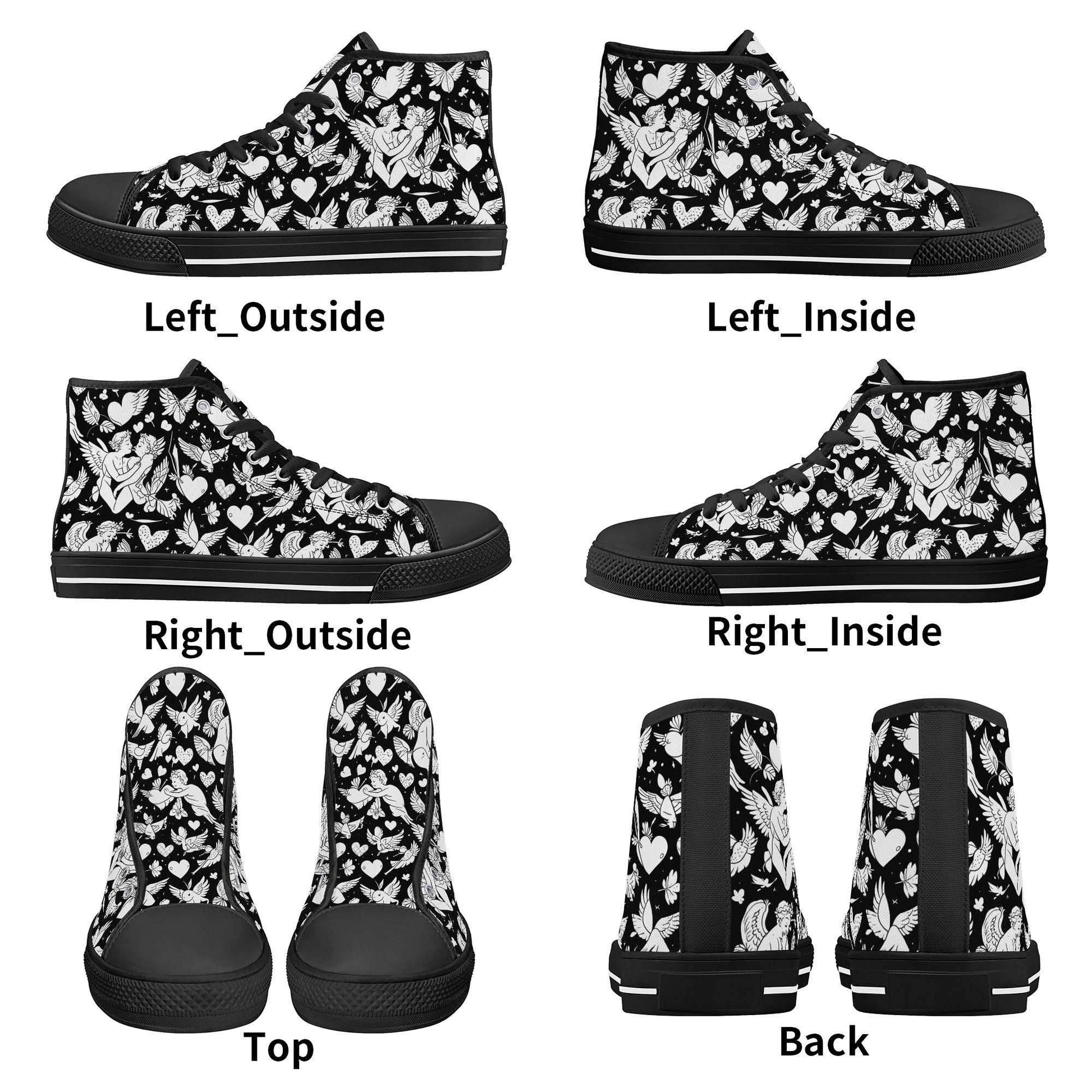 Abstract Love Women's High Top Canvas Shoes - DeRose Seasonal