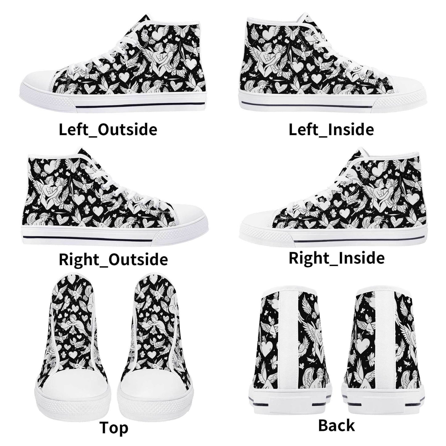 Abstract Love Women's High Top Canvas Shoes - DeRose Seasonal
