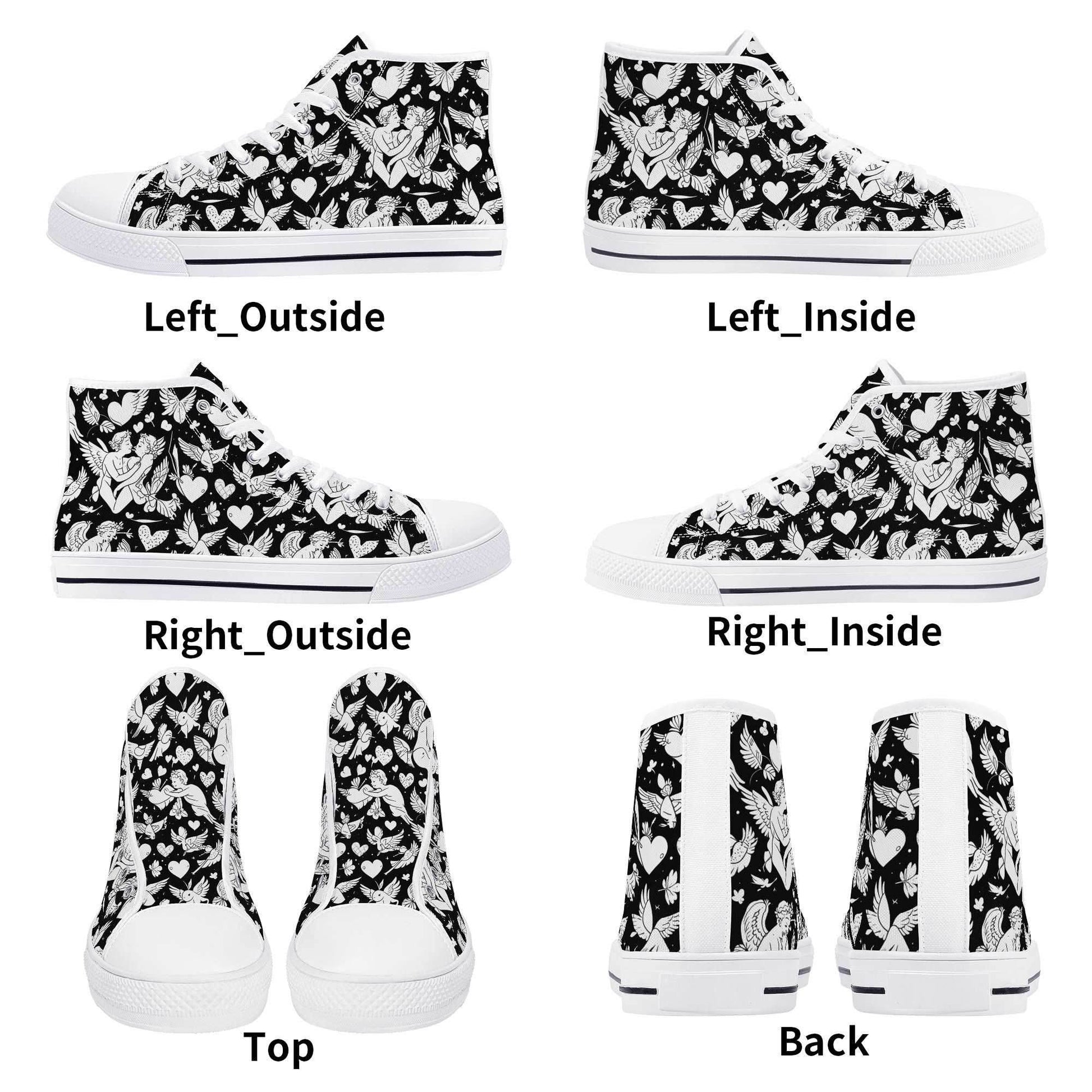 Abstract Love Women's High Top Canvas Shoes - DeRose Seasonal