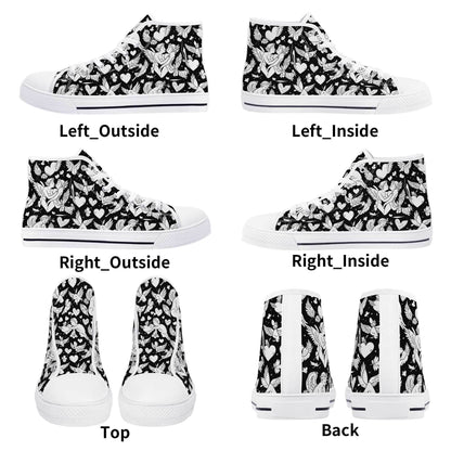 Abstract Love Women's High Top Canvas Shoes - DeRose Seasonal