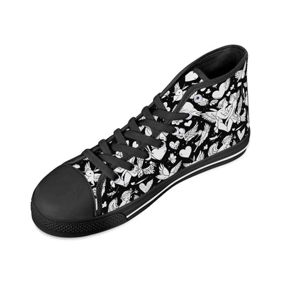 Abstract Love Women's High Top Canvas Shoes - DeRose Seasonal
