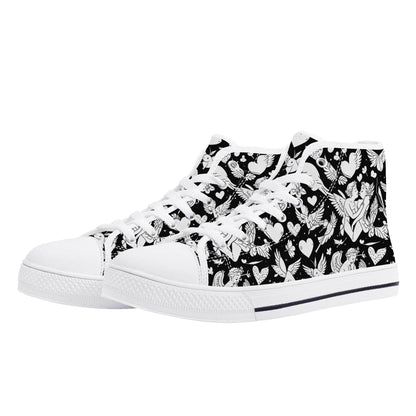 Abstract Love Women's High Top Canvas Shoes - DeRose Seasonal